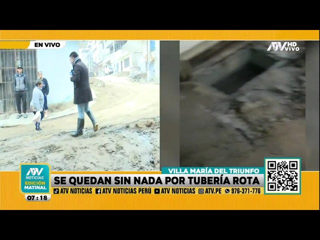 ⁣Villa María del Triunfo: Vecinos se quedan sin nada tras inundación por tubería rota