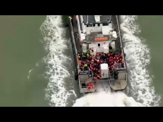 ⁣UK Border Force boat carrying migrants arrives in port of Dover