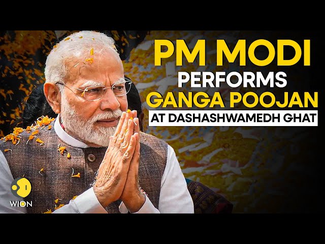 ⁣PM Modi LIVE: PM Modi performs Ganga Poojan at Dashashwamedh Ghat, Varanasi | WION LIVE