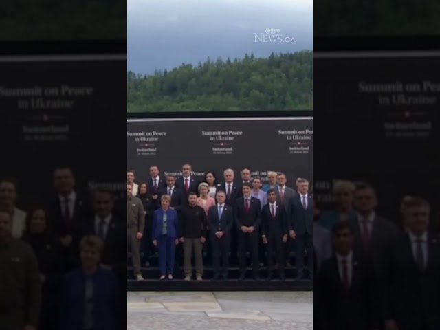⁣Trudeau shouts 'glory to Ukraine' at peace summit