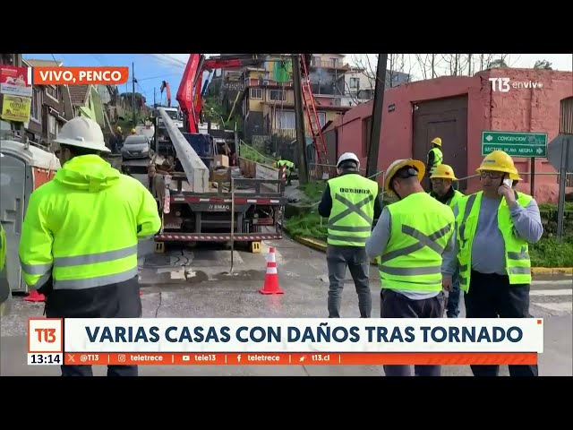 ⁣Así quedó el sector afectado por tornado en Penco