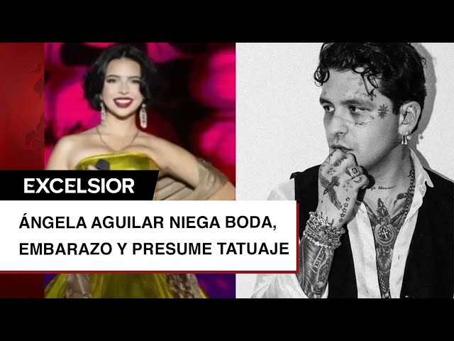 ⁣Ángela Aguilar niega boda con Christian Nodal y embarazo; presume tatuaje en honor a su novio