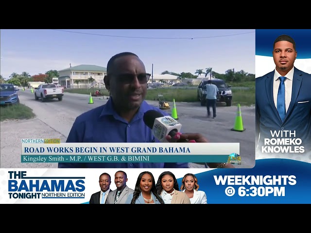 ⁣Road Works Begin In West Grand Bahama