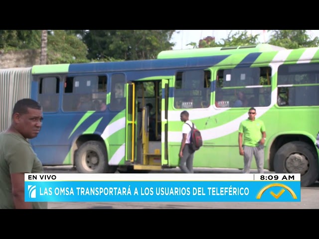 ⁣OMSA transporta a usuarios del Teleférico de Los Alcarrizos por mantenimiento