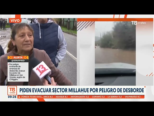 ⁣Piden evacuar sector de Millahue por peligro de desborde