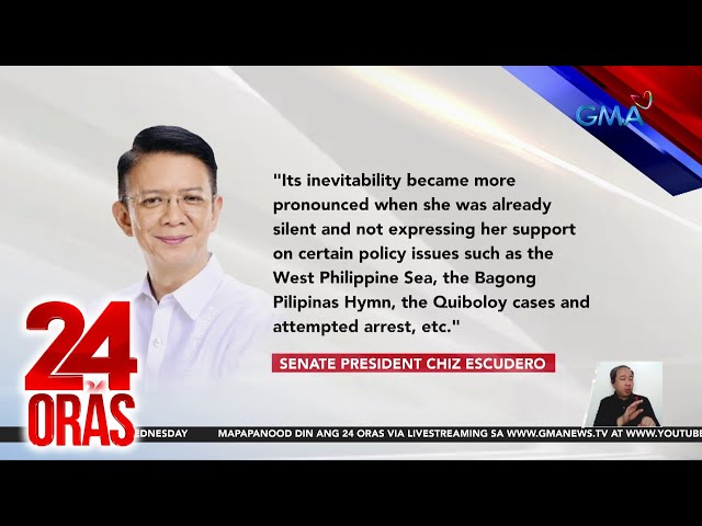 Senate President Escudero: "Inevitable" o 'di maiiwasan ang pagbibitiw sa puwesto... 