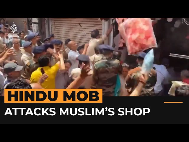 Video shows Hindu mob attacking Muslim-owned shop in India | AJ #Shorts