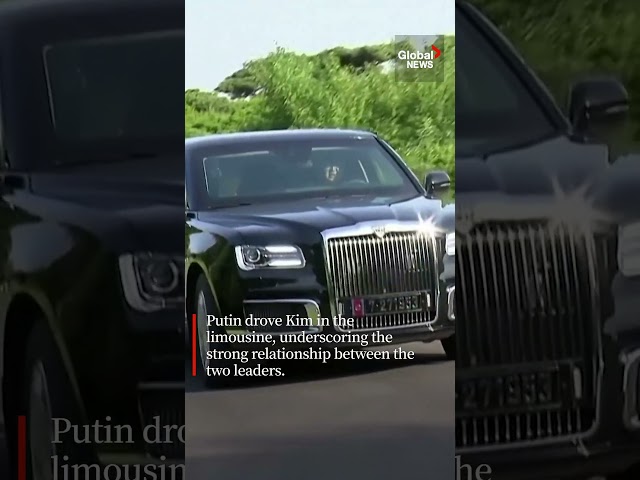 ⁣Putin takes Kim Jong Un for luxury ride after gifting him Russian-built limousine