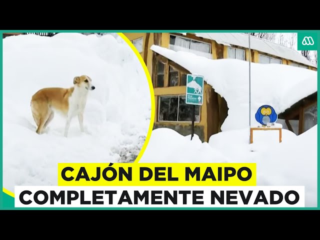 Cajón del Maipo bajo la nieve: Exceso de nieve corta caminos