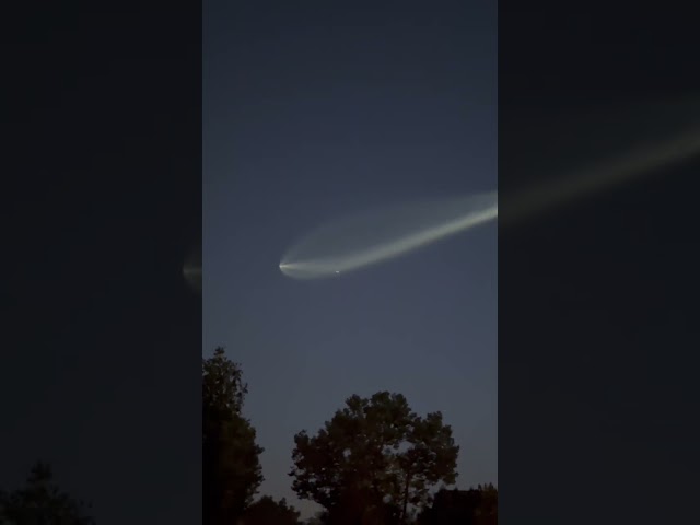 ⁣SpaceX rocket soars into night sky over LA