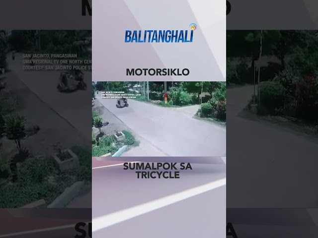 ⁣Pagsalpok ng isang motorsiklo sa isang tricycle, huli-cam#shorts | Balitanghali