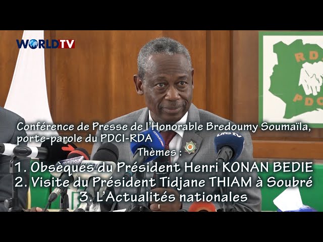 Conférence PDCI-RDA : Obsèques du Pr. BEDIE - Visite du Pr. THIAM a Soubré – Actualités nationales