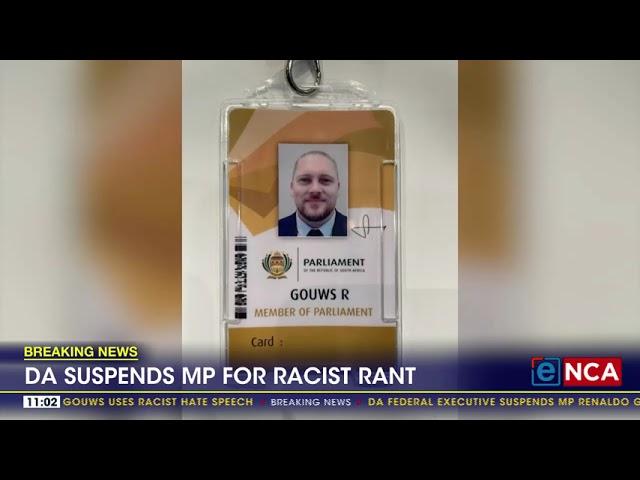 DA suspends MP for racist rant