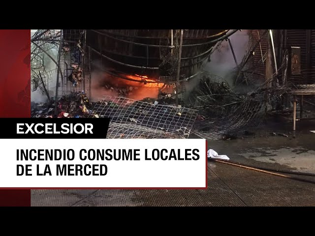 ⁣Incendio en el mercado de La Merced deja daños en puestos semifijos y locales