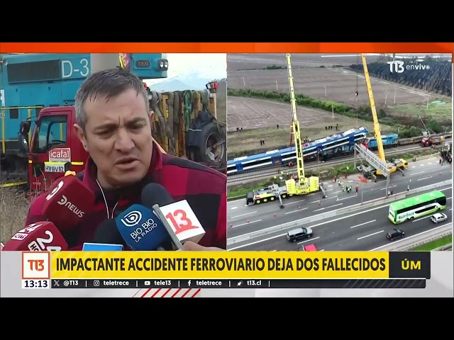 Impactante accidente ferroviario en San Bernardo deja dos fallecidos