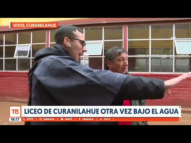 ⁣Liceo de Curanilahue queda completamente bajo el agua: 280 alumnos se quedarían sin clases