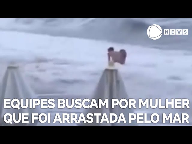 Equipes buscam por mulher que foi arrastada pelo mar em praia na Rússia