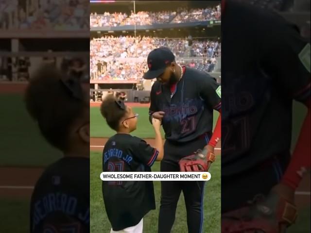 ⁣Vladdy’s Daughter Throws The First Pitch ❤️