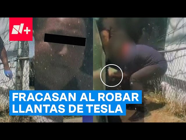 Ladrones fracasan en robo de llantas contra auto eléctrico - N+