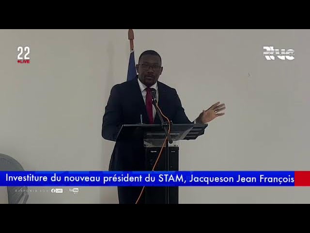 ⁣Cérémonie d'investiture du nouveau président du STAM Jacqueson Jean François