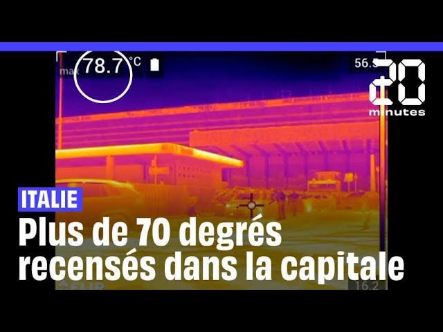 ⁣Italie : Une caméra thermique recense des températures dépassant les 70 degrés à Rome #shorts