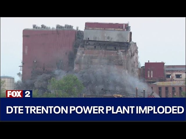⁣Scheduled DTE Trenton Channel Power Plant implosion a success on Friday