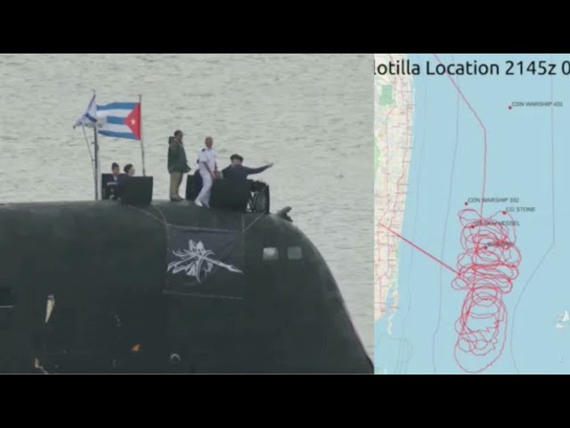 ⁣Submarino Nuclear Ruso es detectado frente a las costas de Florida tras salir de La Habana
