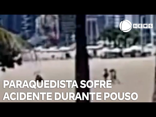 Paraquedista sofre acidente em pouso na Praia de Fortaleza