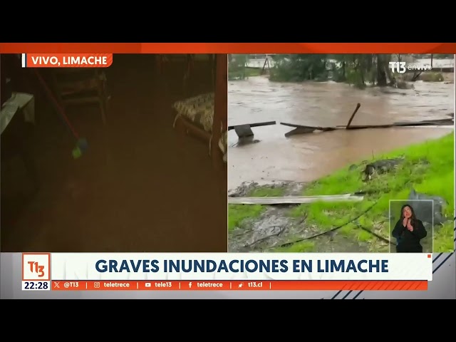 Graves inundaciones en Limache: viviendas anegadas