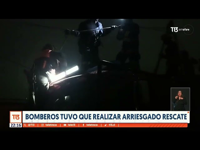 Bomberos realizó arriesgado rescate en Talagante