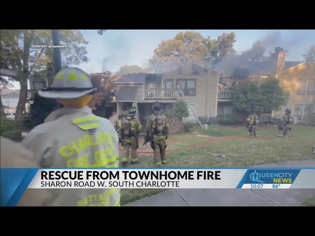 ⁣2-alarm fire at south Charlotte apartment building
