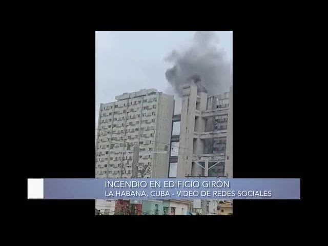 ⁣Un incendio se desató en la mañana de este sábado en el emblemático edificio Girón, en La Habana