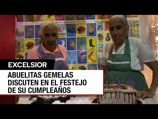 ⁣Abuelitas gemelas celebran sus cumpleaños y protagonizan pelea por la partida del pastel