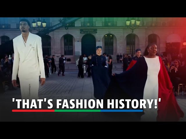⁣Stars strut on Paris catwalk for Vogue's tribute to sports and haute couture