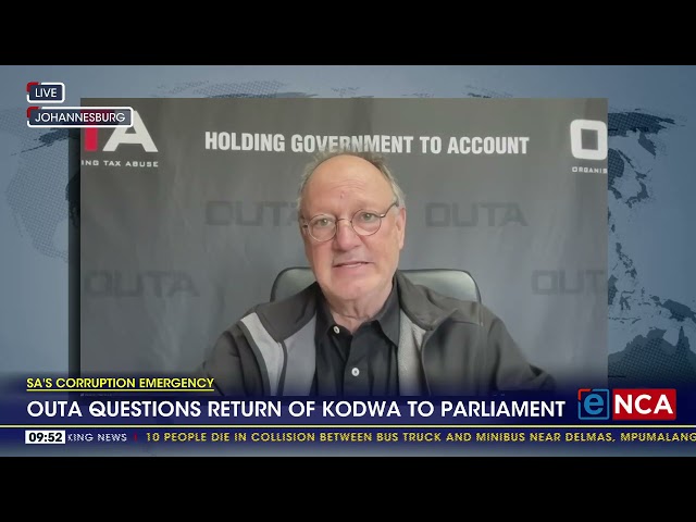 OUTA questions return of Kodwa to parliament