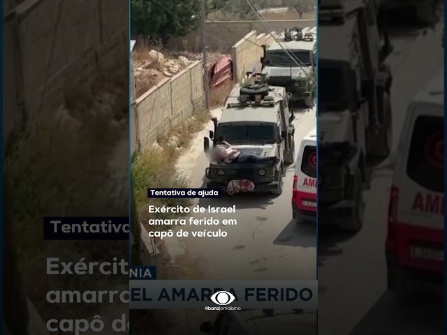 Militares de Israel amarraram um palestino ferido no capô de um veículo blindado do exército #shorts