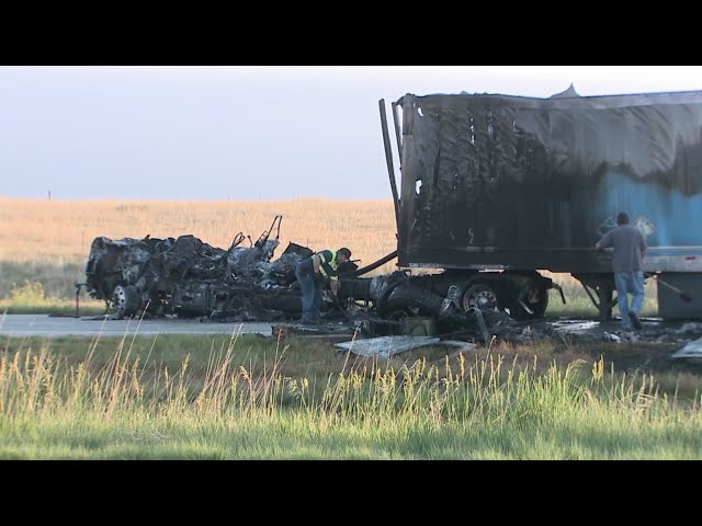 ⁣Family stranded after fiery I-70 crash with Amazon truck