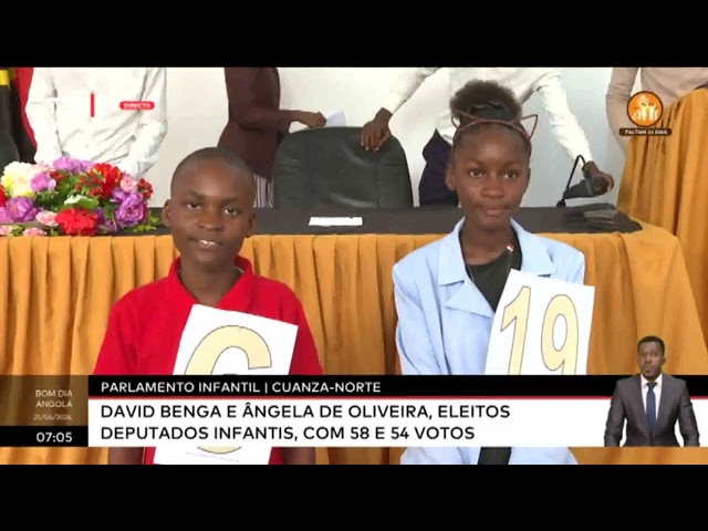 ⁣Parlamento infantil / Cuanza-Norte: David Benga e Ângela Oliveira, eleitos deputados infantis...