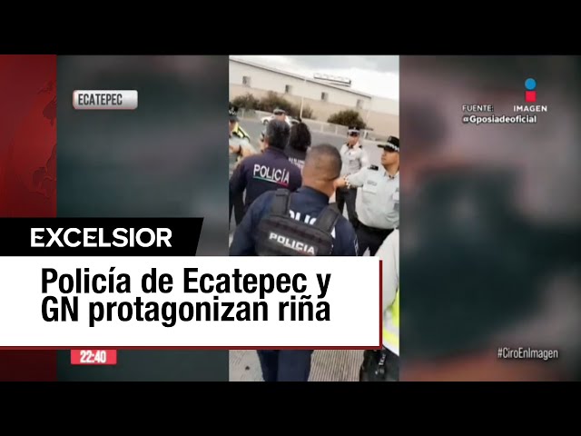 ⁣Elementos de la GN se enfrentan contra policías municipales de Ecatepec