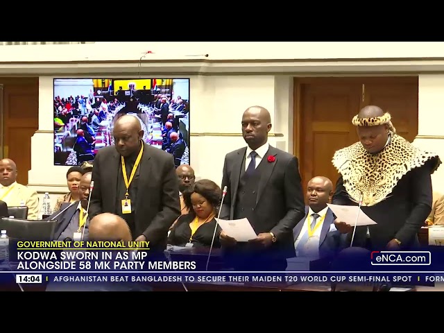 Kodwa sworn in as MP alongside 58 MK members