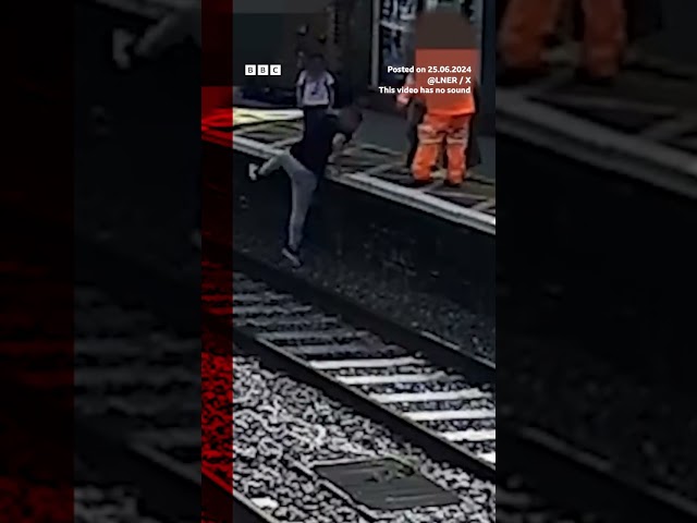 ⁣Boy rescued from tracks moments before high speed train passes. #Railway #Nottinghamshire #BBCNews
