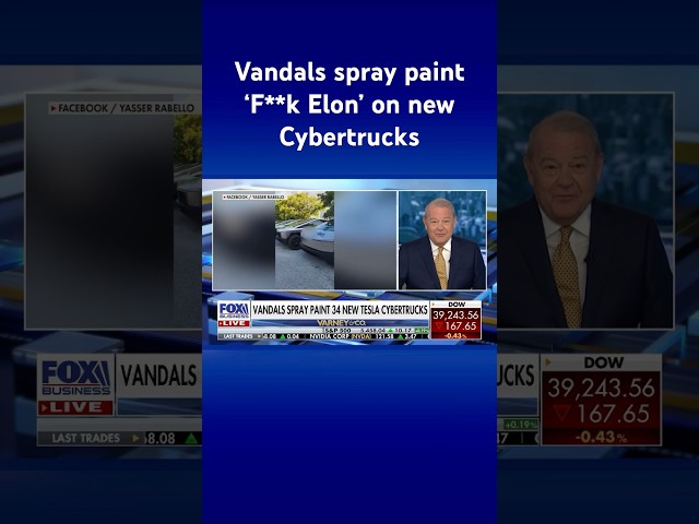 ⁣CAUGHT ON CAM: Dozens of new Cybertrucks spray painted with ‘F**k Elon’ #shorts