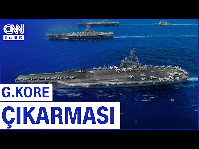 ⁣Savaşa Adım Adım... ABD'den Gövde Gösterisi: Dev Uçak Gemisi Güney Kore'de!