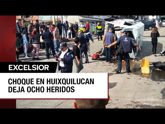 ⁣Camión sin frenos embiste a varios vehículos en Huixquilucan