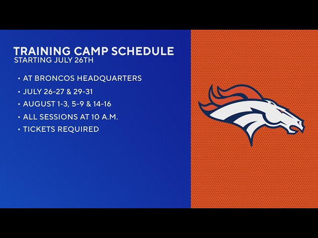 ⁣Denver Broncos release schedule for training camp this summer