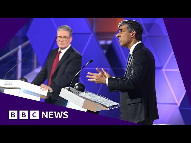 ⁣UK general election: Sunak and Starmer clash over borders, tax and gender in TV debate  | BBC News