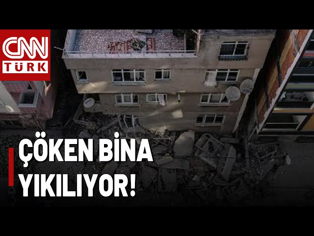 ⁣Bahçelievler'de Çöken Bina Kontrollü Yıkılıyor! Paslı Demirler, Patlayan Kolonlar...