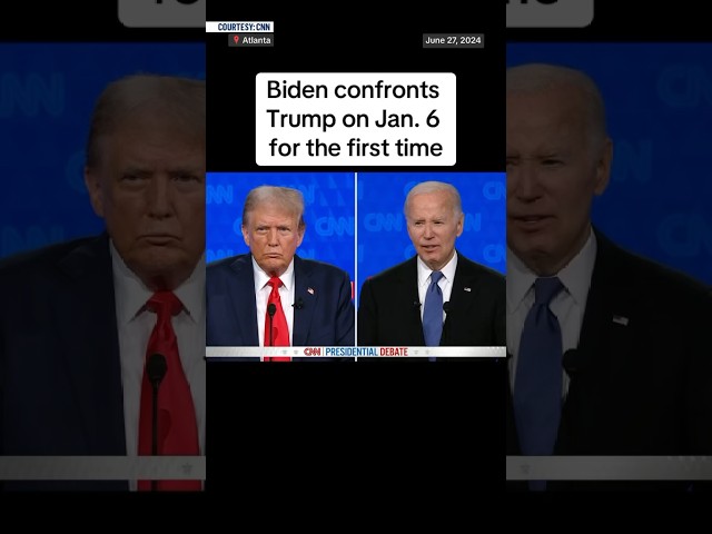 ⁣Biden confronted Trump on his remarks about pardoning those convicted of crimes related to Jan. 6.