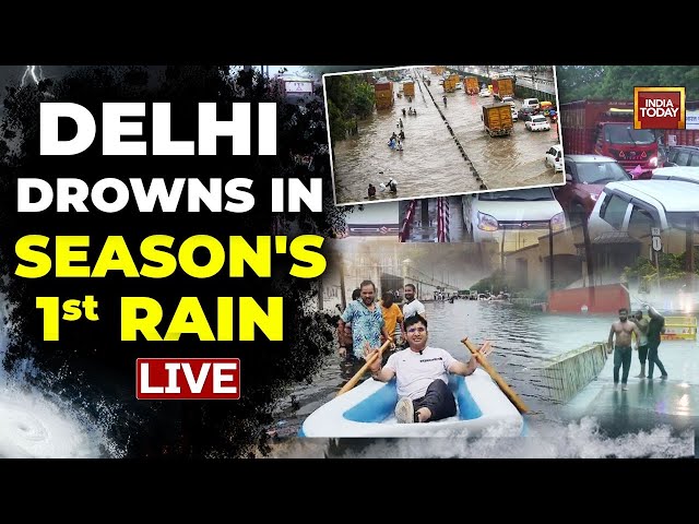 ⁣Delhi Rains LIVE : Heavy Rain Floods, Jams Delhi-NCR Roads, Metro, Flight Services Disrupted