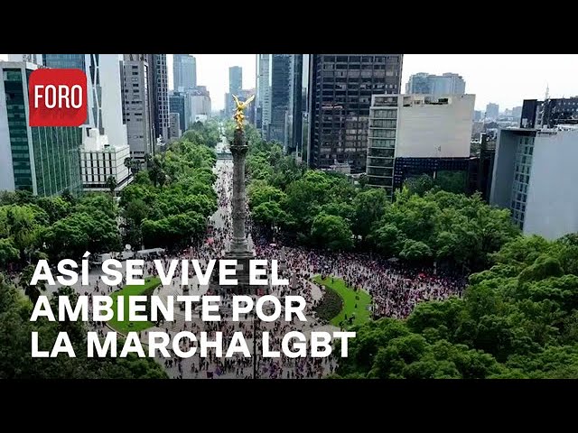 ⁣Miles de personas llegan a la Marcha LGBT 2024 CDMX en el Ángel de la Independencia